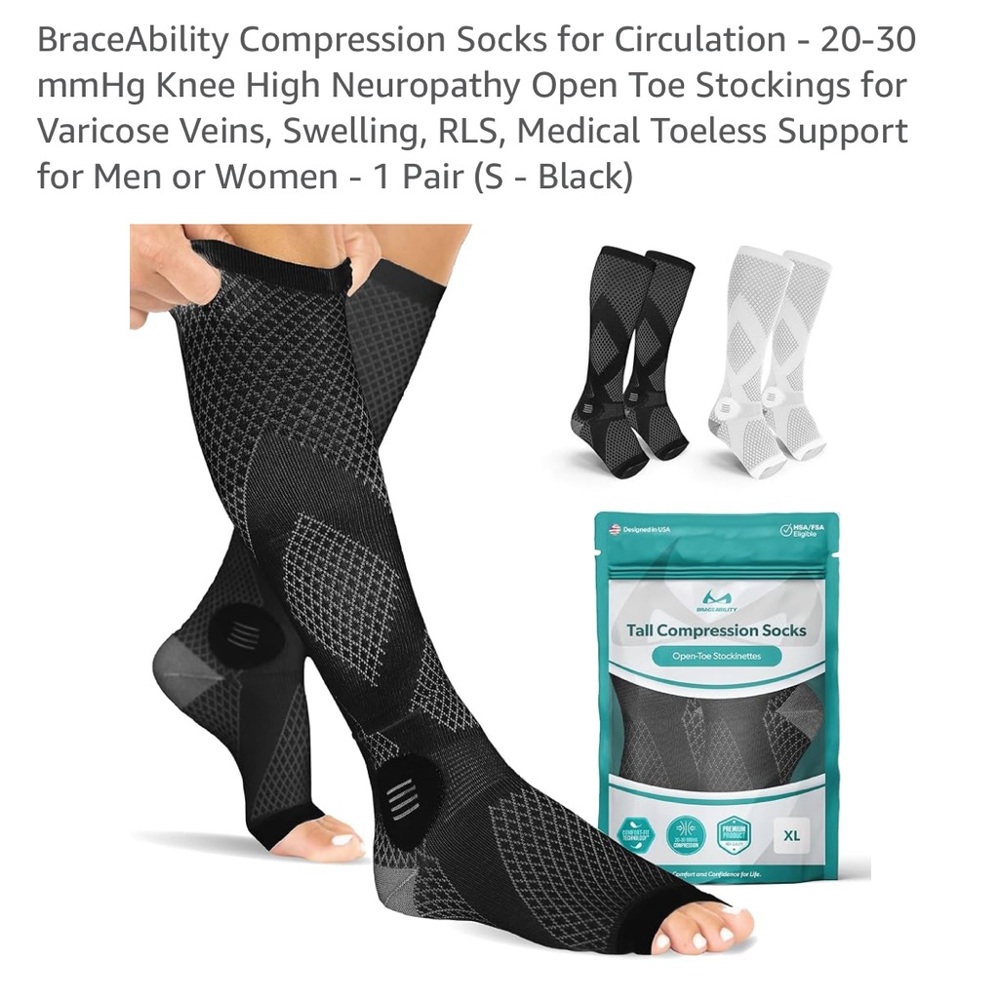 BNWT - Braceability Compression Stockings Support Neuropathy - Small